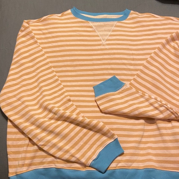 NWOT Free People Classic Striped Oversized Crewneck - Picture 7 of 11